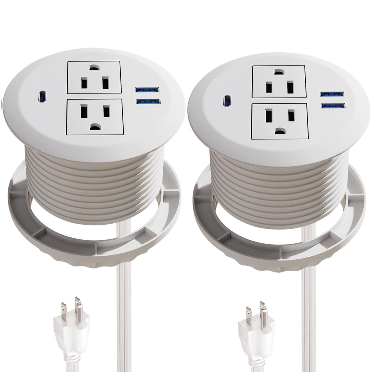 Fadossu front face showing outlets and USB ports for organized charging