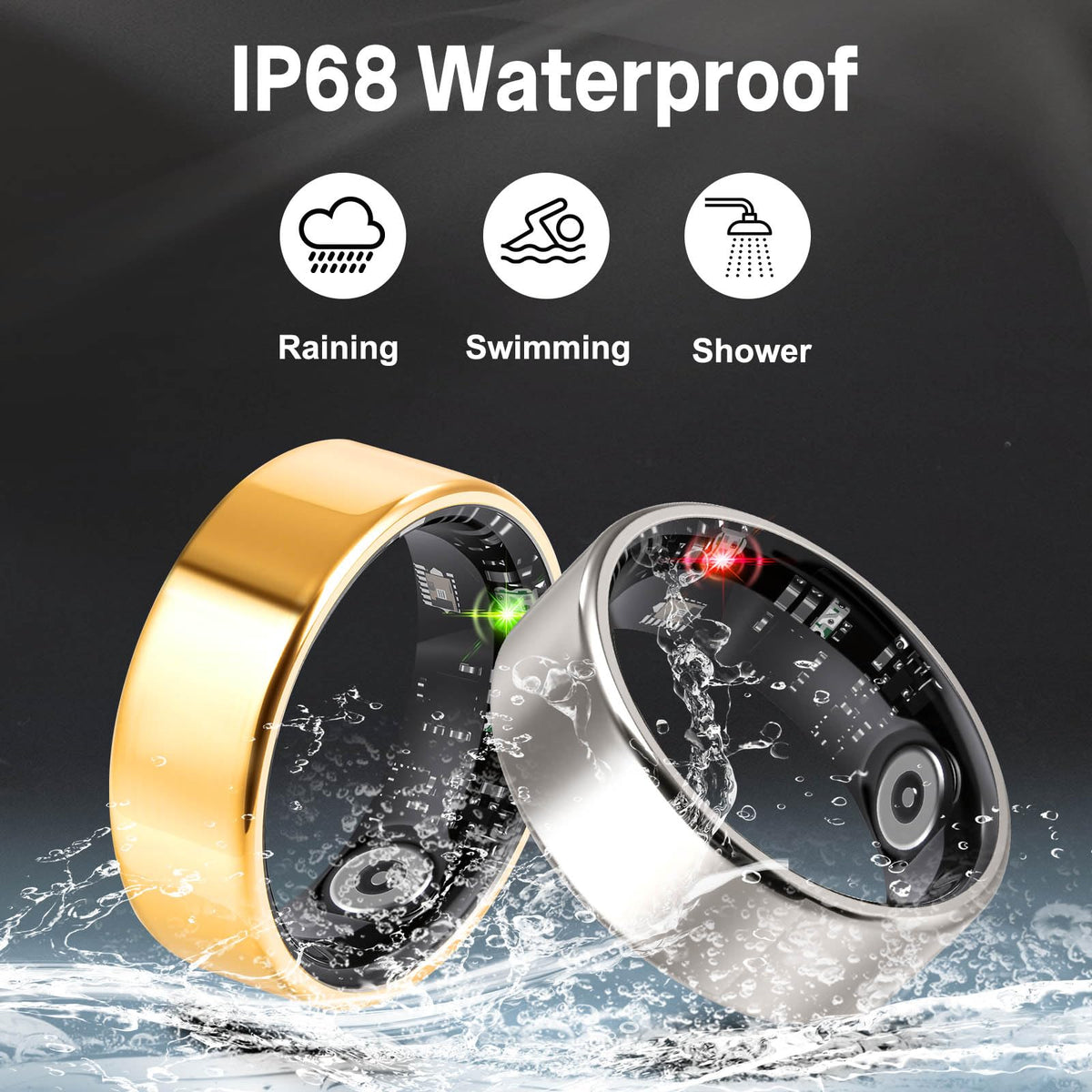 FAHKNS smart health ring rose gold side view highlighting slim profile for workouts