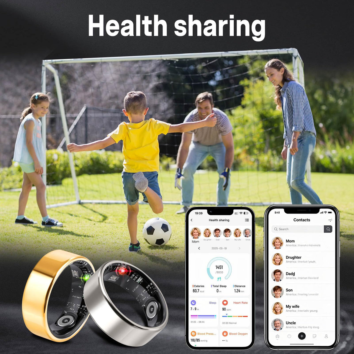FAHKNS smart health ring rose gold worn in gym setting for wellness tracking