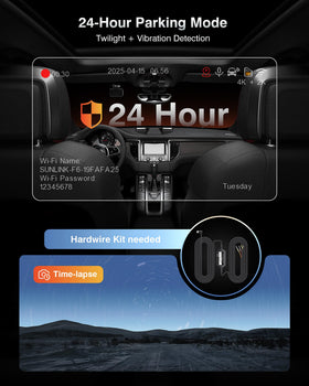 FAIMEE 24h parking monitor records while parked with motion-triggered locks