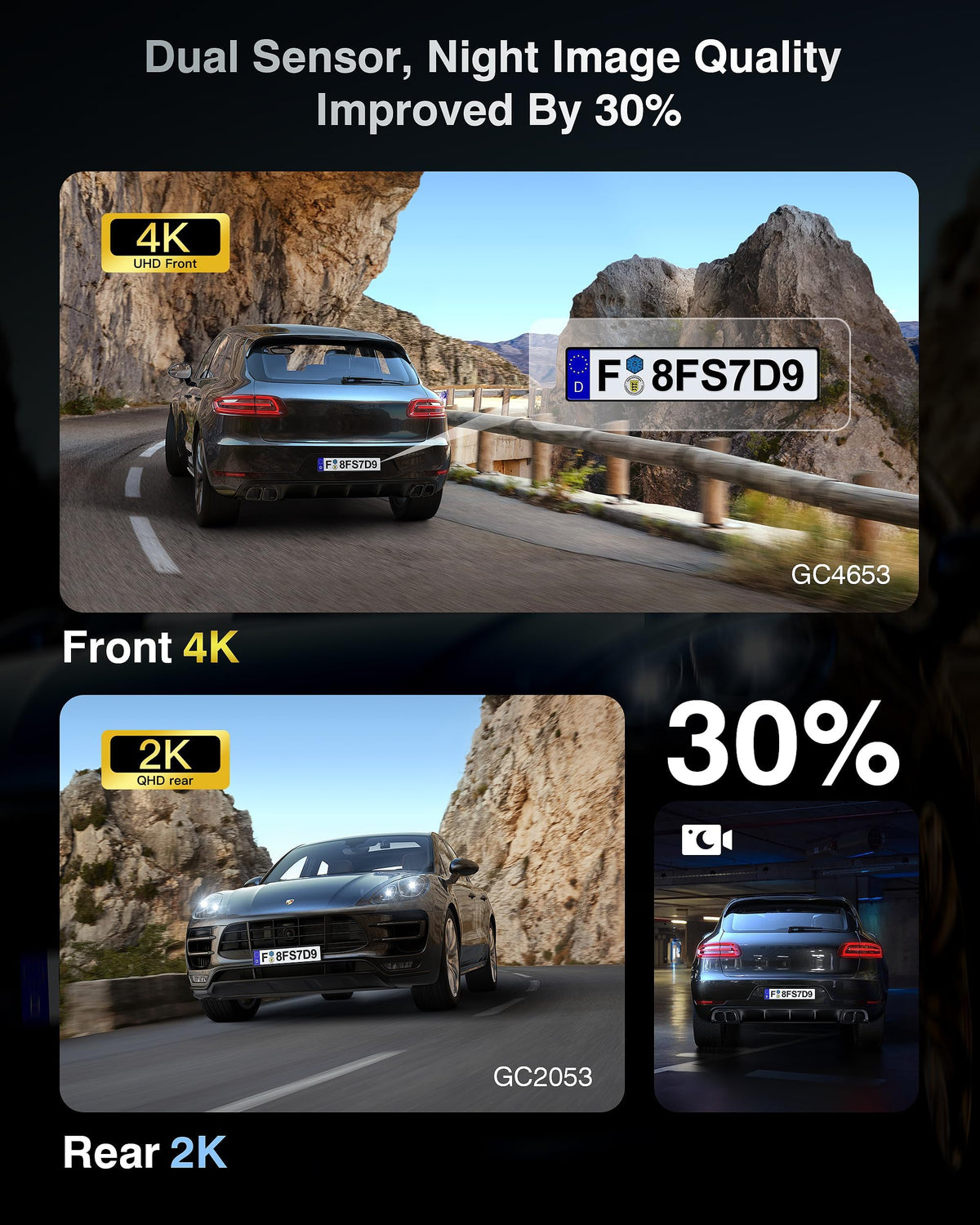 FAIMEE dash cam night vision for clearer low-light captures.