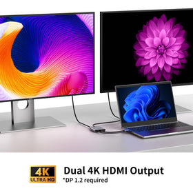 Fairikabe 4K 60Hz dual HDMI output delivers sharp visuals for design and coding