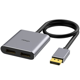 fairikabe front view DisplayPort splitter showing two DP outputs for dual monitors