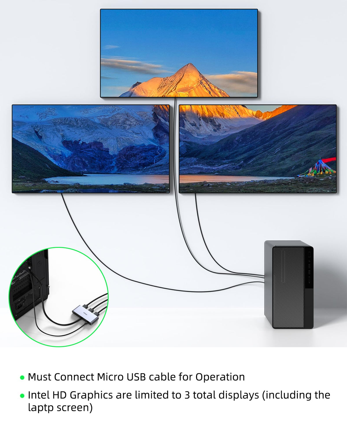 fairikabe hub micro USB power cable included and connected for reliable hub performance