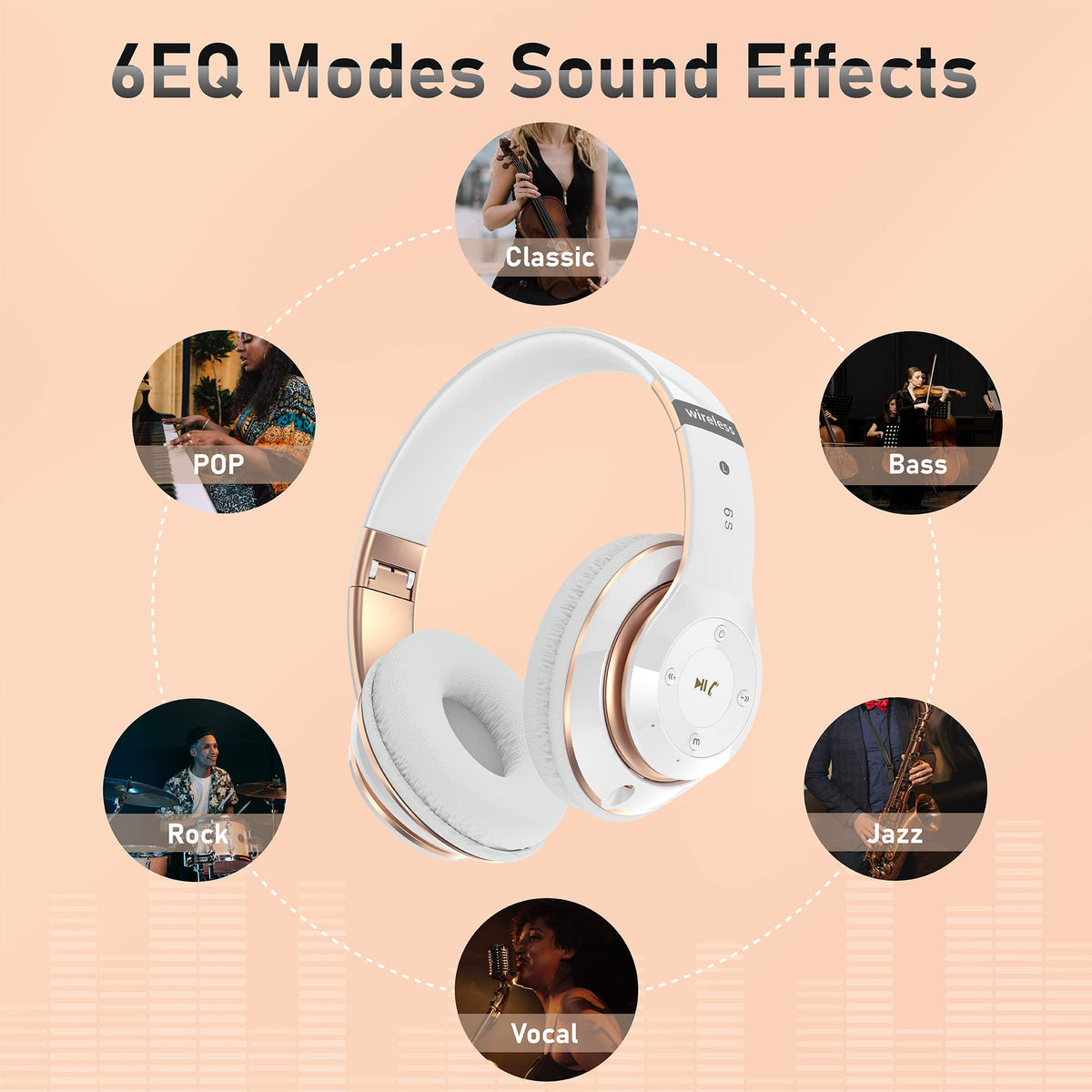 Falebare headphones with built-in mic for clear hands-free calls