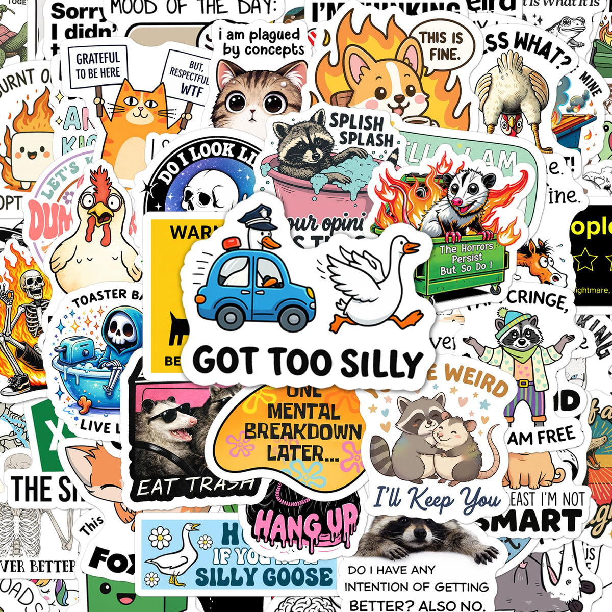FALIMITLESS adults meme stickers on a sheet ready to peel and use
