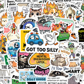 FALIMITLESS adults meme stickers on a sheet ready to peel and use