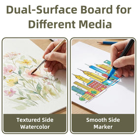 Falling in Art 4-ply thickness mat board provides sturdy support for frames.