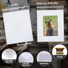Falling in Art white backing board supports artwork with reliable rigidity.