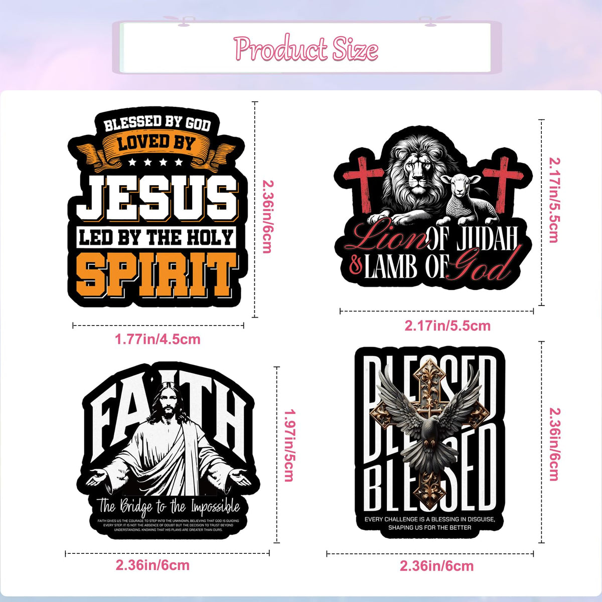 Falueqg Bible verse stickers come in 50 designs with a premium matte vinyl finish.