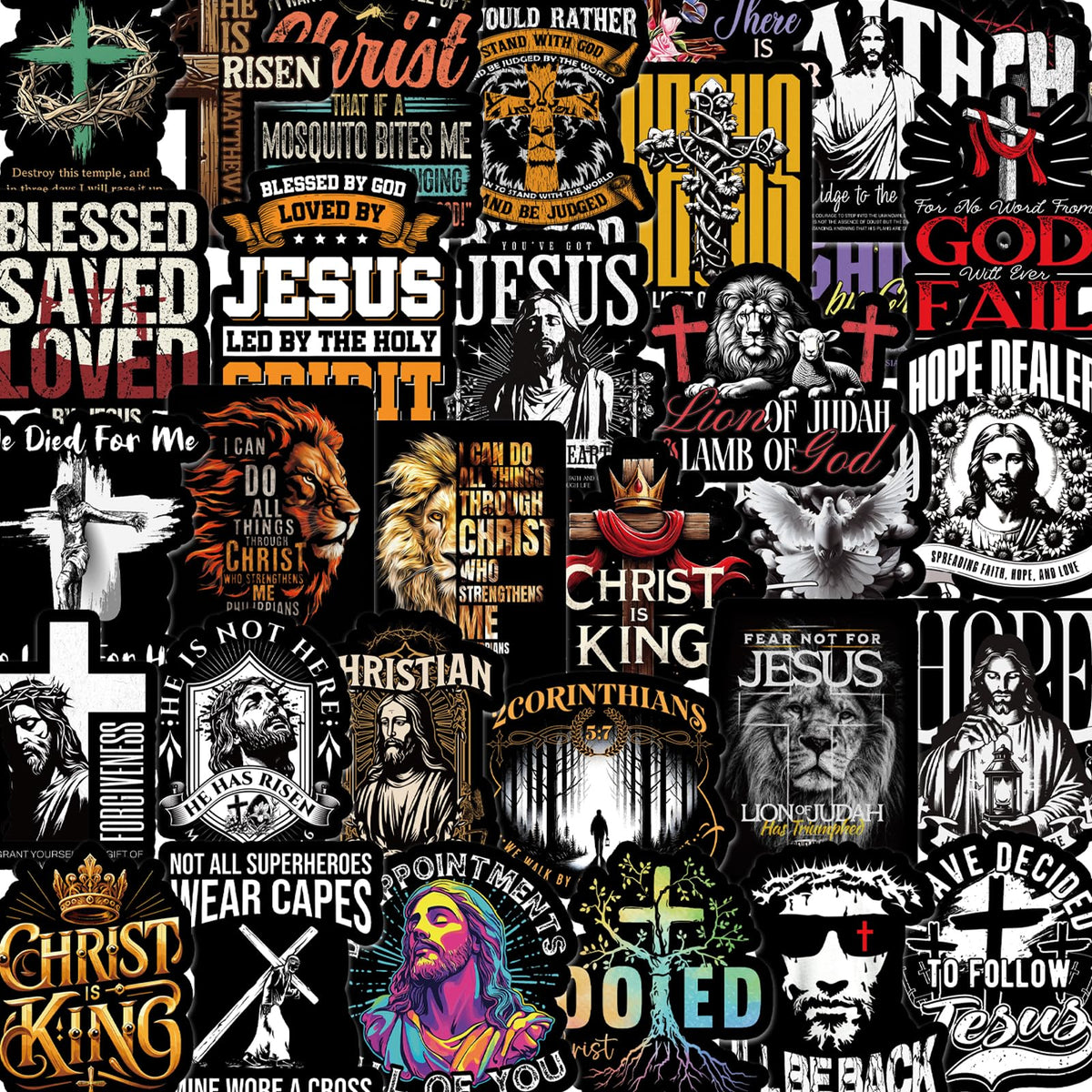 Falueqg Jesus Bible Verse Stickers show bold verses for water bottles and notebooks, inspiring daily faith.