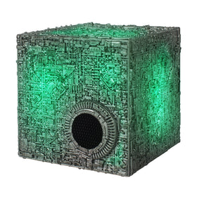 FAMETEK Borg Cube with green LED illumination for ambient lighting.