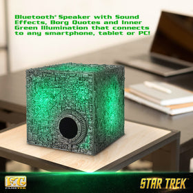 FAMETEK Borg Cube displays iconic Borg quotes during playback.