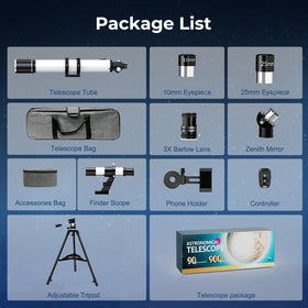 FAMIROSA telescope tripod assembly provides stable viewing