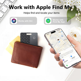 FAMOO Ultra-Thin Wallet Tracker Card works with Find My on iPhone for precise tracking.