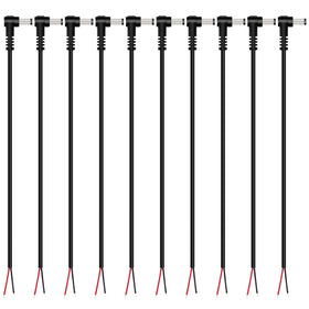 Fancasee front view of 90° DC pigtail showing compact plug and tidy cable routing benefit