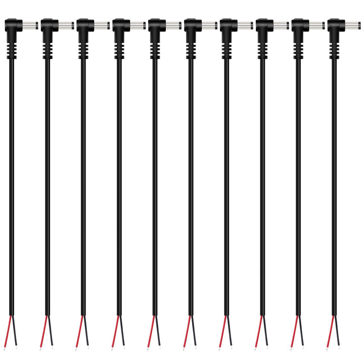 Fancasee front view of 90° DC pigtail showing compact plug and tidy cable routing benefit
