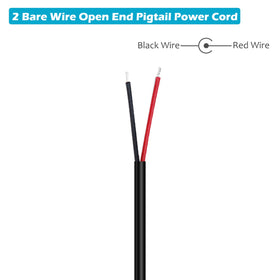 Fancasee bare wire ends with red and black conductors for clear polarity and easy splicing