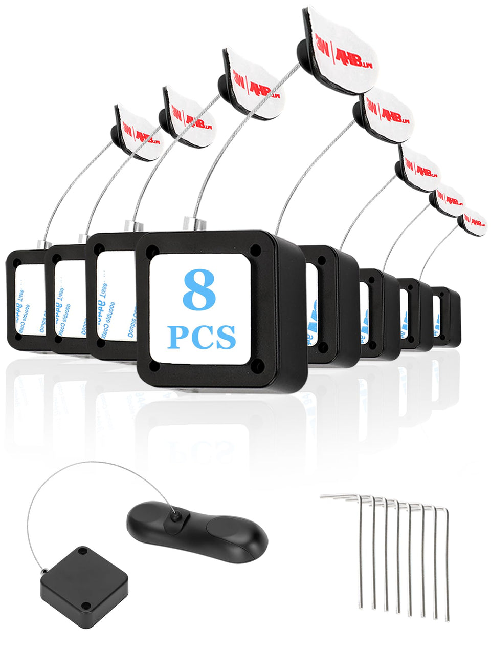 Fancat 8Pack remote tether with retractable leash keeps remotes within reach in showrooms