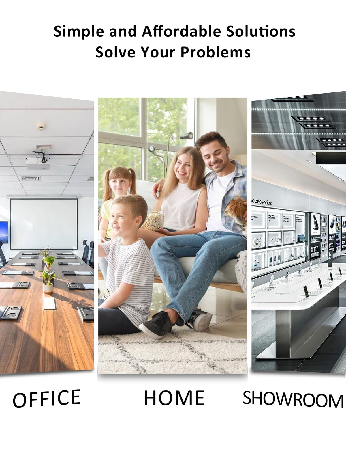 Fancat tether in showroom demo setup keeping devices organized