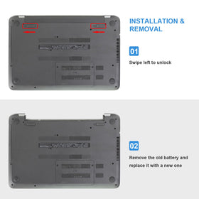 Compact four-cell design fits HP 14-Y and 15-F models.