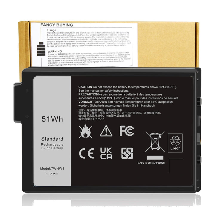 Fancy Buying battery front view showing model and clean packaging, reliable replacement