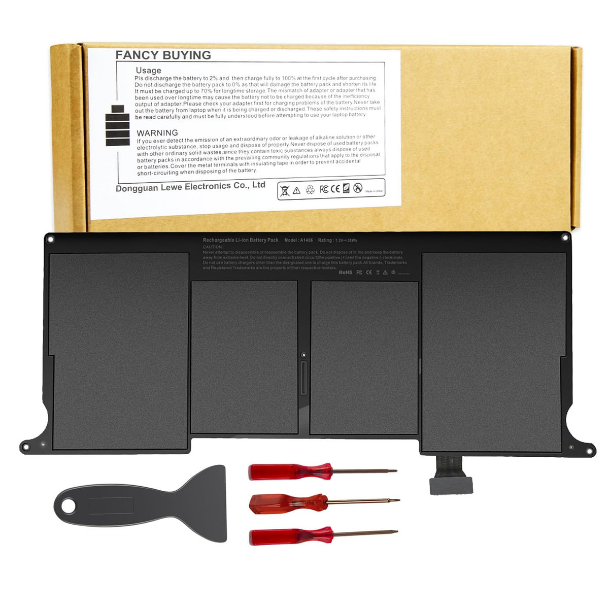 Fancy Buying A1406 front view showing battery shape and connectors for easy replacement