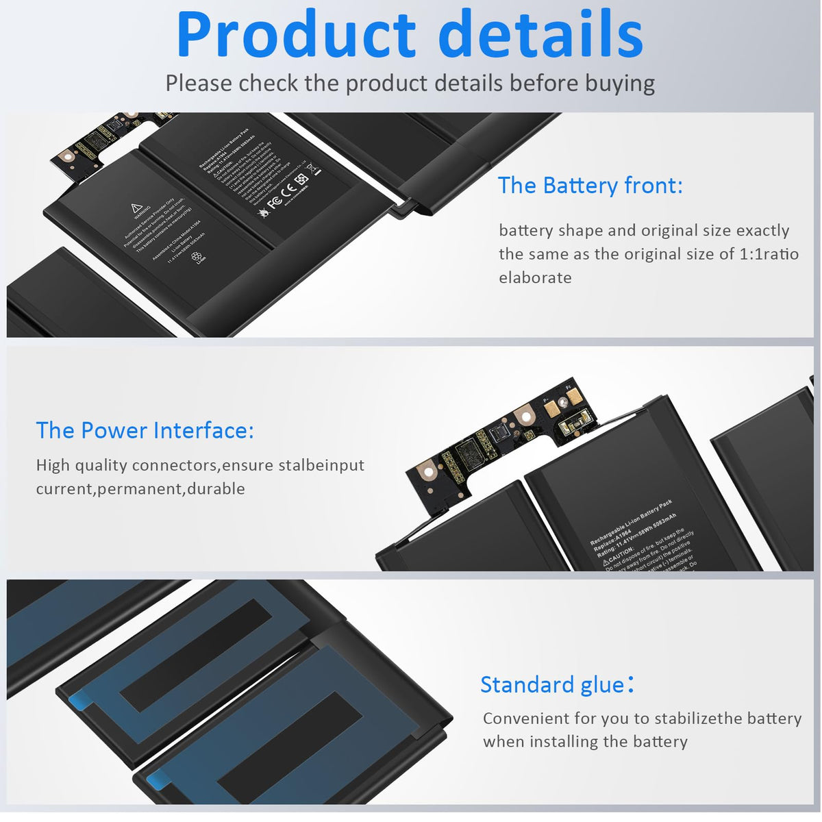 Fancy Buying A2251 battery MacBook Pro 13 side connector close-up.