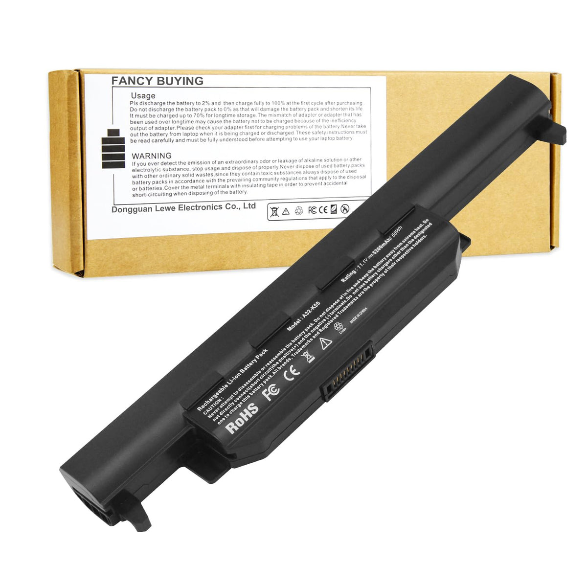 Fancy Buying front view of A32-K55 battery showing shape and label for quick identification