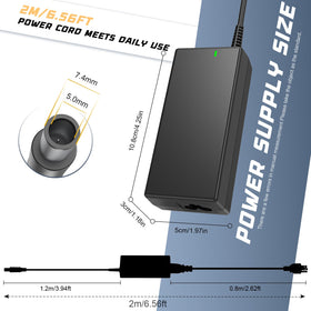 Fancy Buying adapter plugged into Dell laptop demonstrating reliable charging benefit