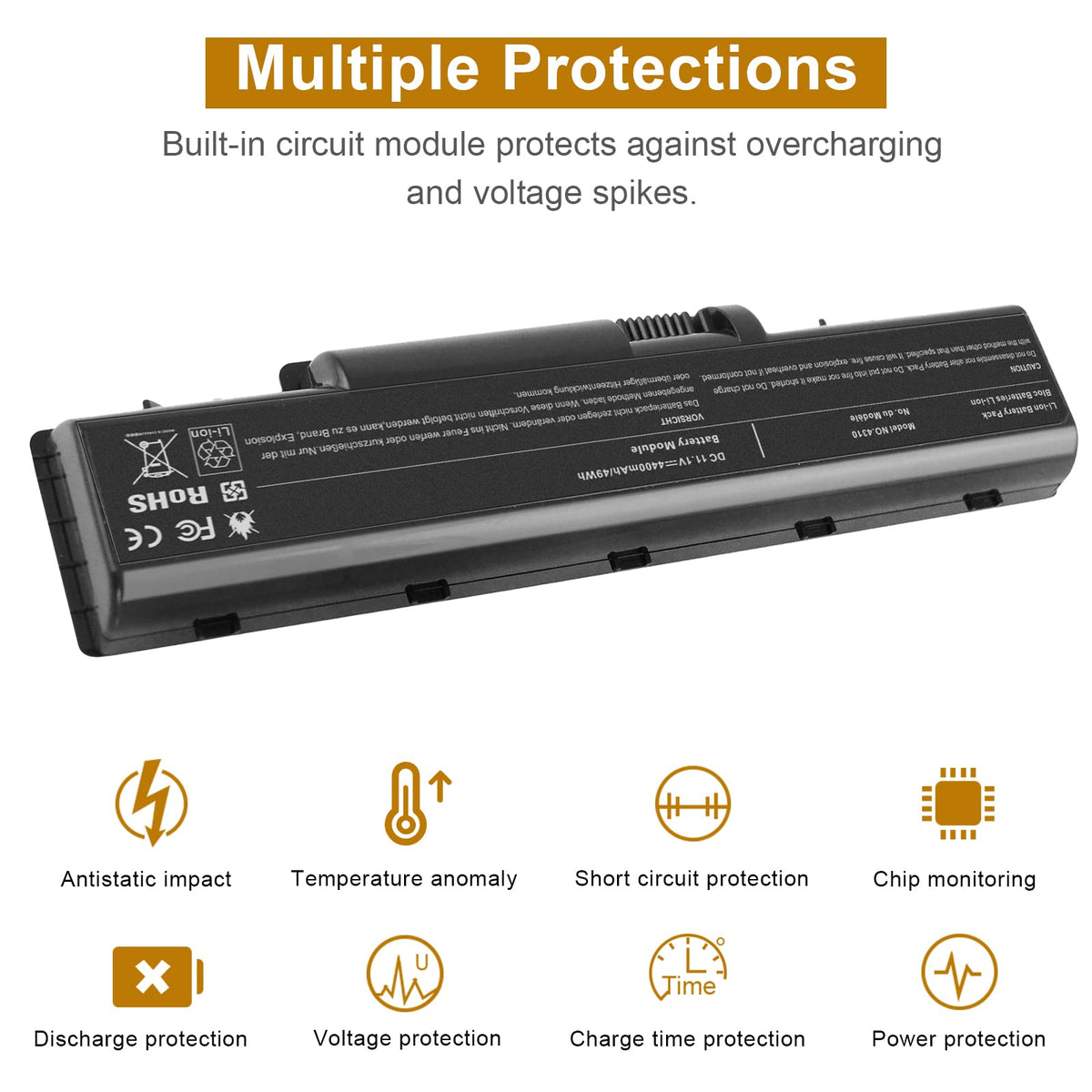 Fancy Buying battery label with specs for easy model verification
