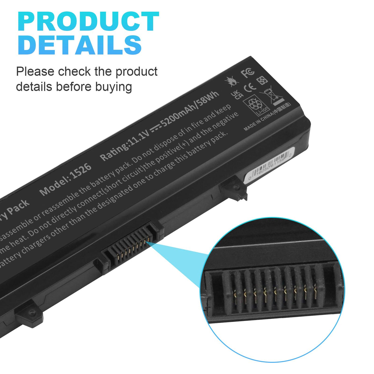 Fancy Buying battery connector detail highlighting contact alignment for easy installation