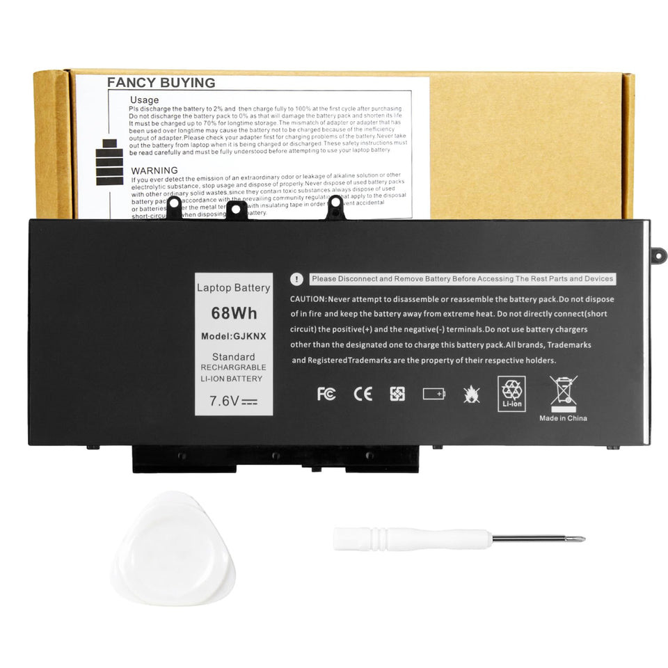 Fancy Buying battery front label showing model and compatibility for easy identification