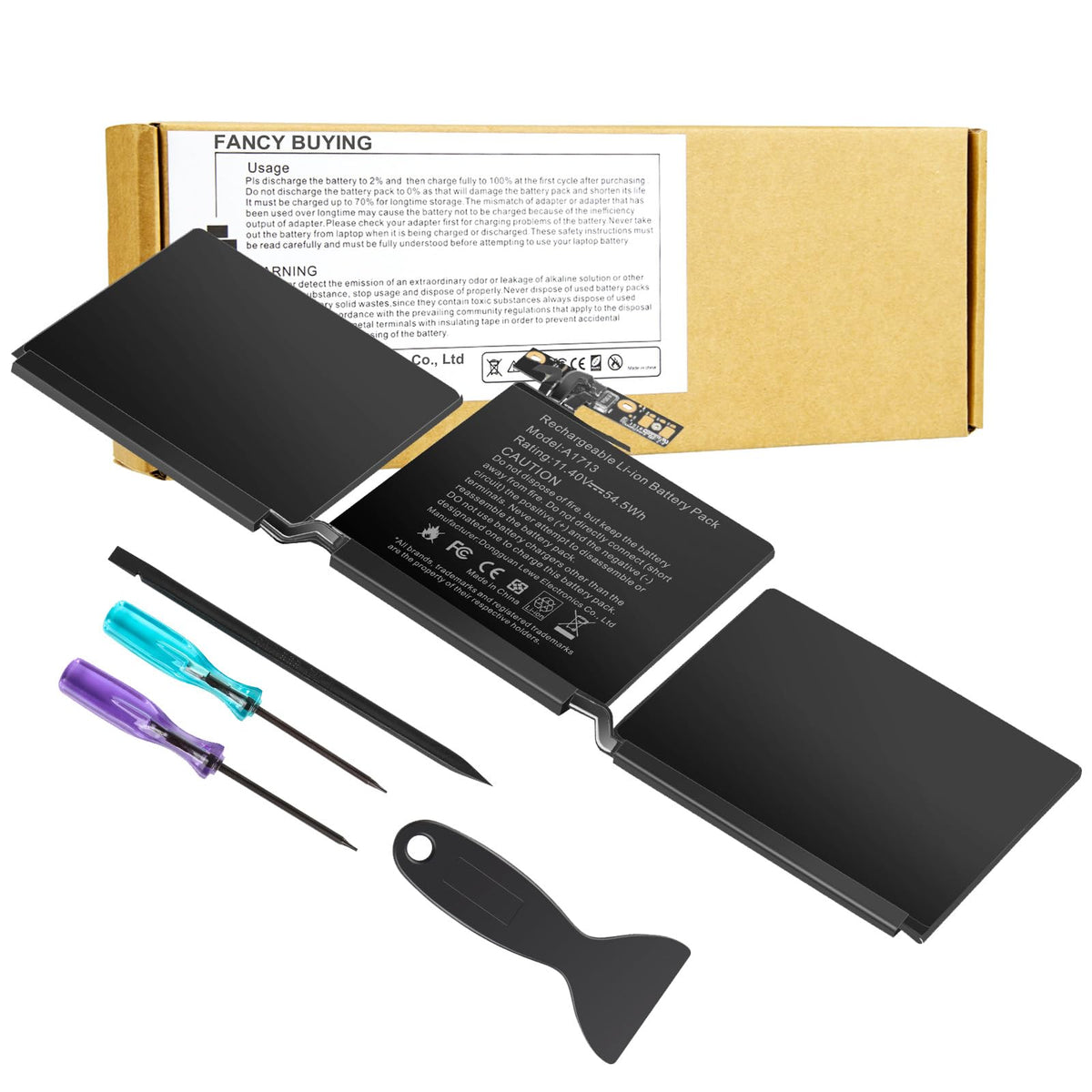 Fancy Buying battery front view showing model and fit for MacBook Pro