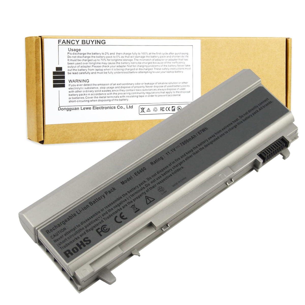 Fancy Buying battery front view showing form factor and secure fit benefit