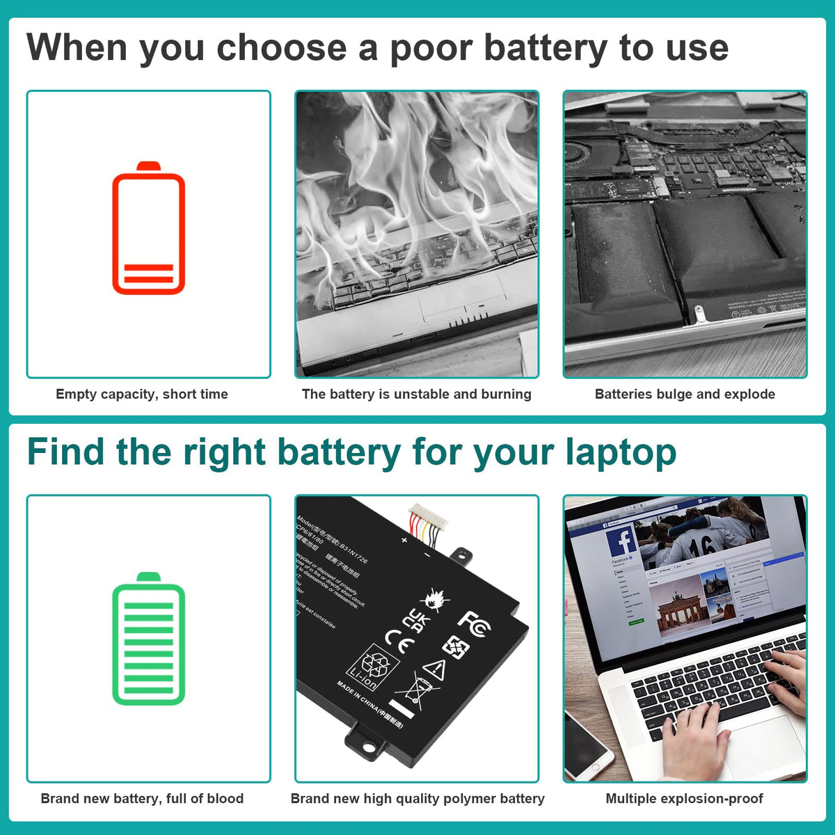 Fancy Buying battery powering a gaming laptop in setup to show sustained performance during play