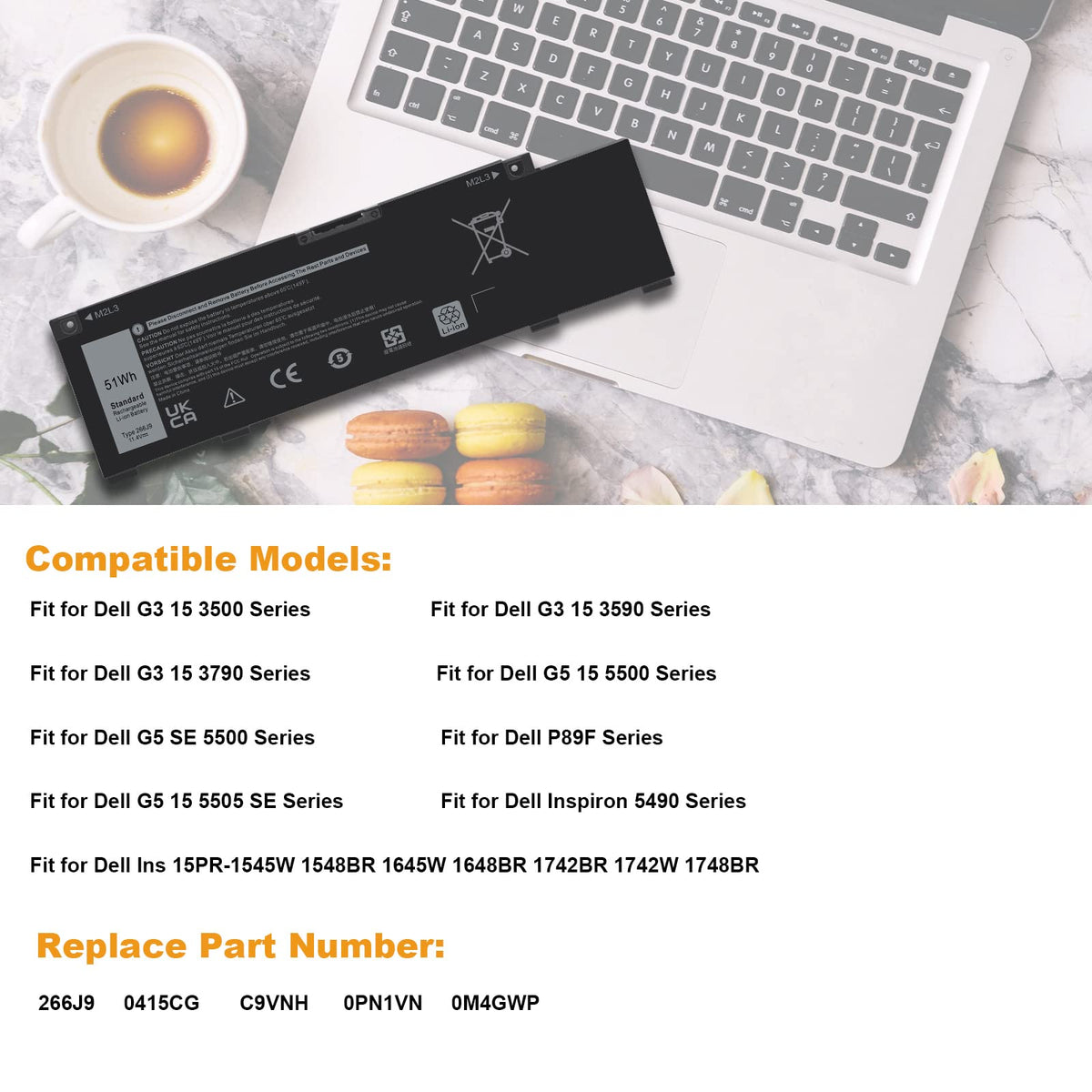 Fancy Buying replacement battery installed in a Dell G3 laptop demonstrating correct fit and alignment