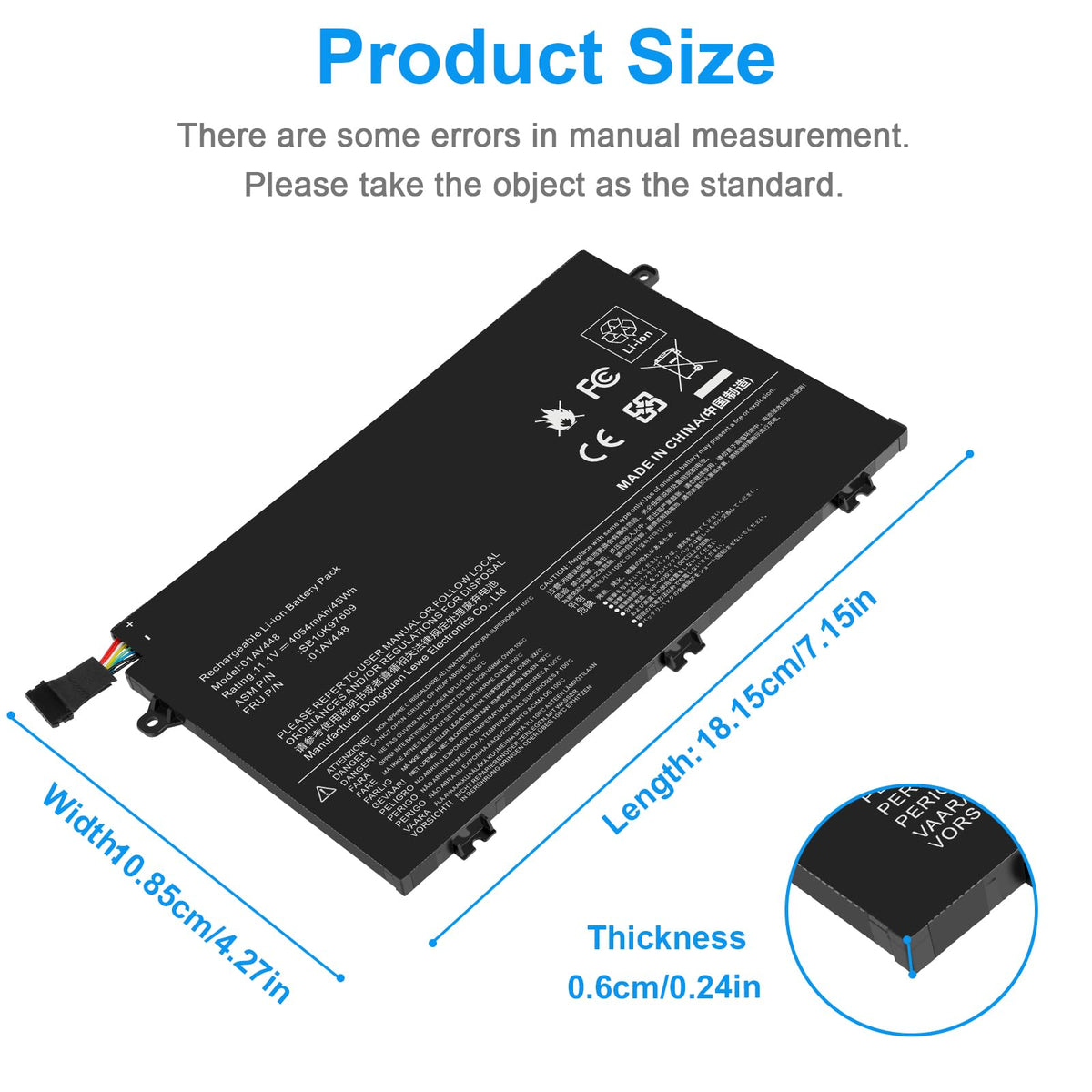 Fancy Buying close-up of battery label with part numbers for fit verification