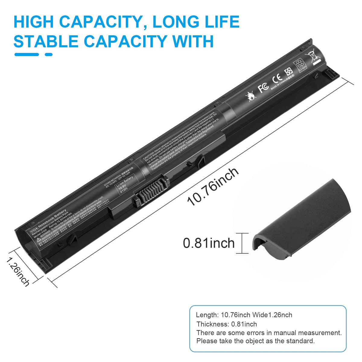 fancy buying battery label close-up confirming 14.8V 41Wh compatibility and accuracy