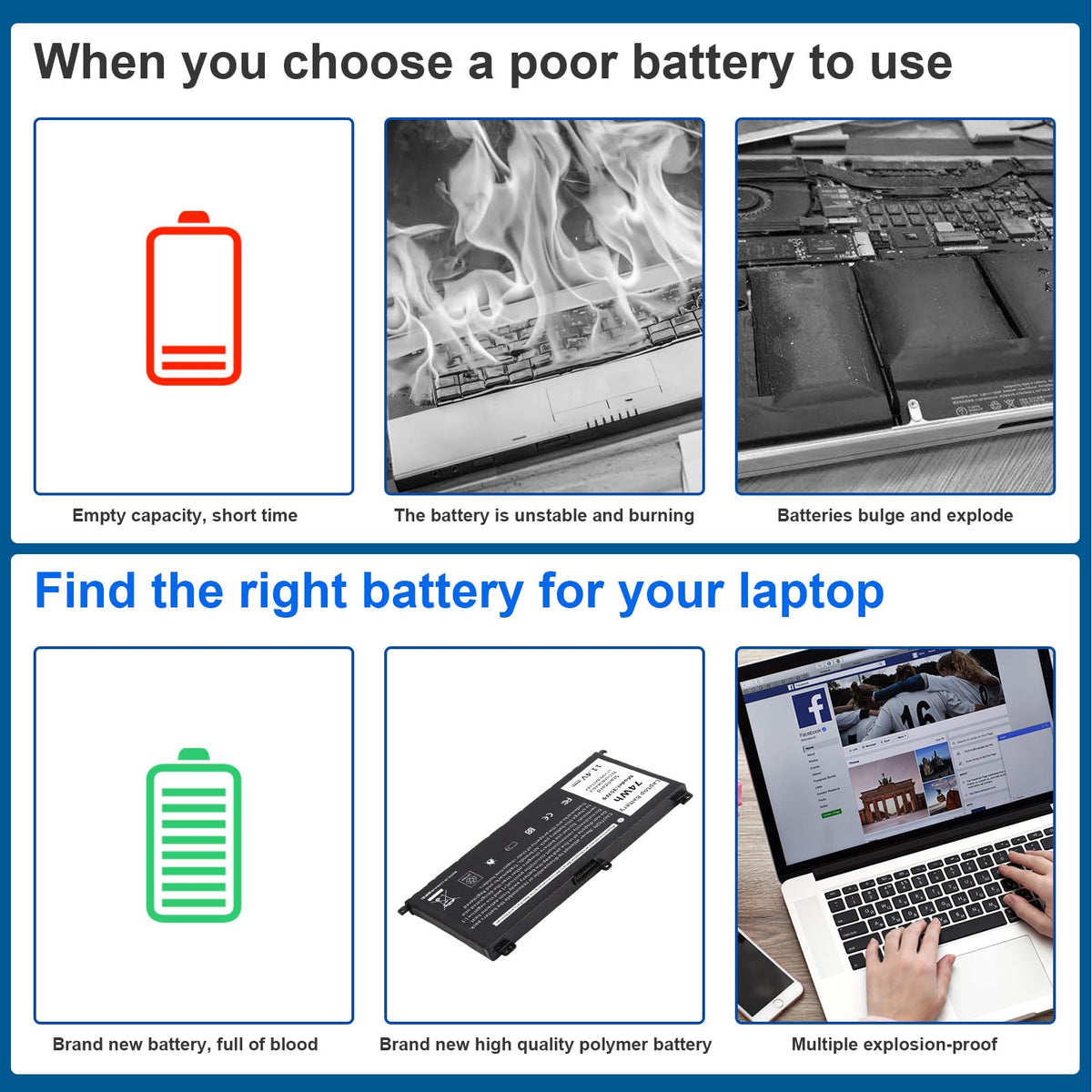 Fancy Buying battery powering a laptop at a café for reliable mobile productivity