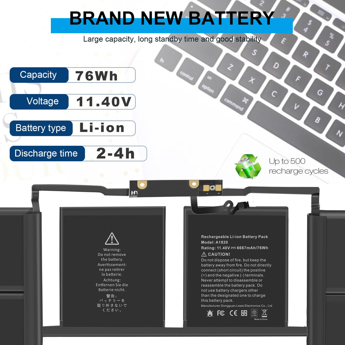 Fancy Buying battery profile side view highlighting slim design and fit