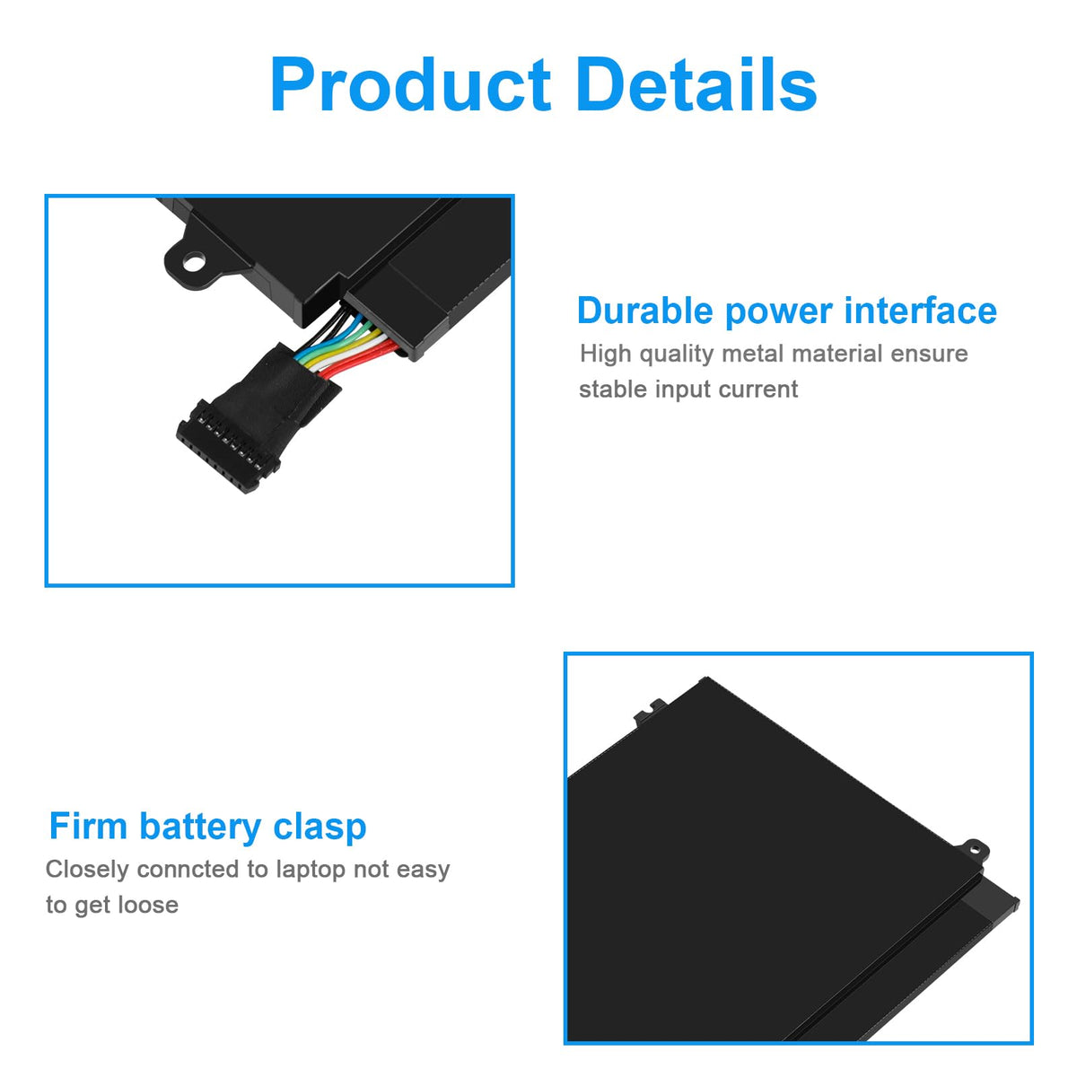 Fancy Buying image of battery connector pins showing exact fit and reliability