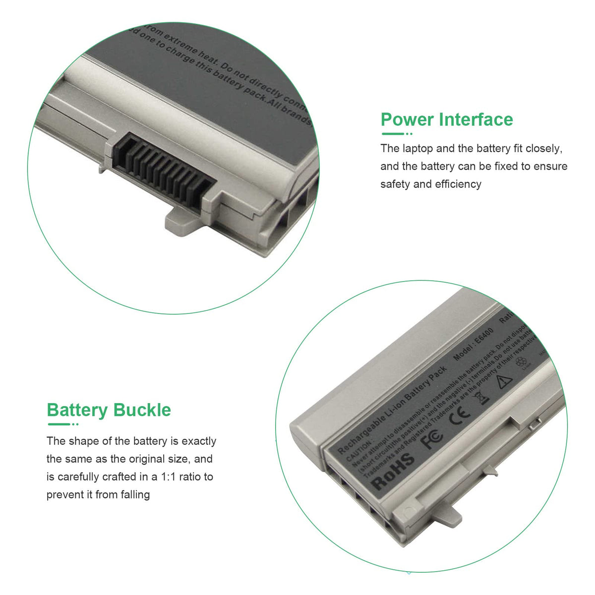 Fancy Buying battery side profile illustrating slim design and balanced weight