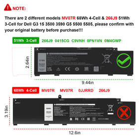 Fancy Buying close-up of battery top label showing model 266J9 and safety markings for verification