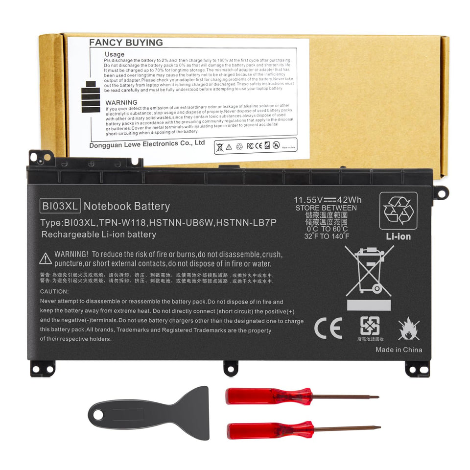 Fancy Buying BI03XL front view showing battery shape and fit benefit