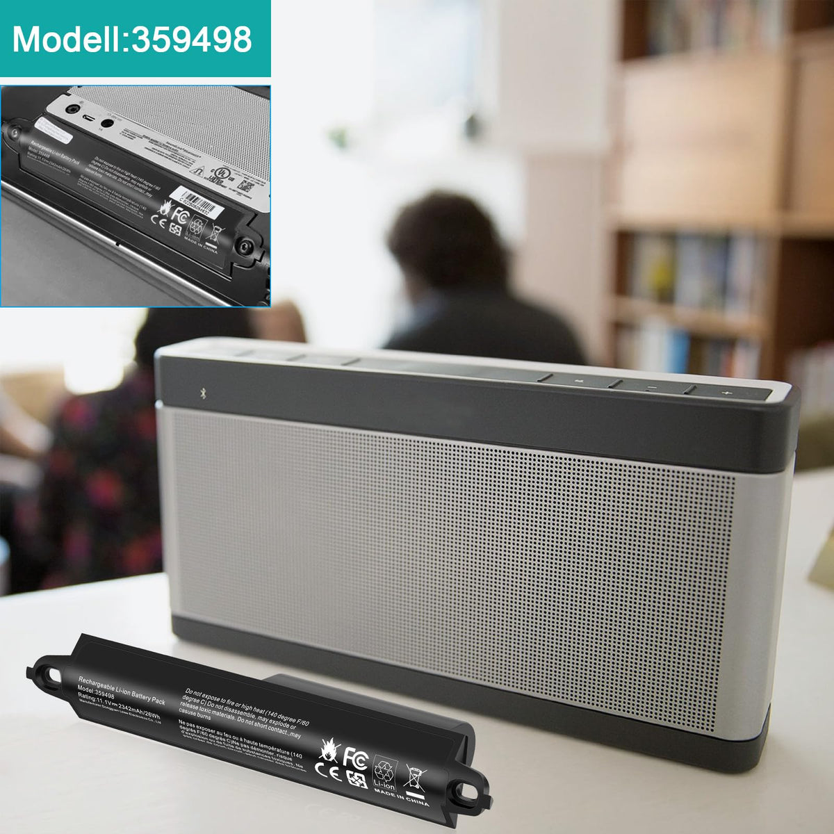 Fancy Buying battery near Bose speaker in a living room showing improved portability