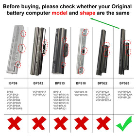 Fancy Buying label close-up displaying voltage, capacity and compatible part numbers