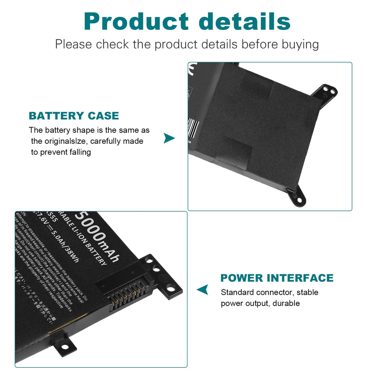 Fancy Buying C21N1347 battery side-ports focus on easy plug-in and stable connection
