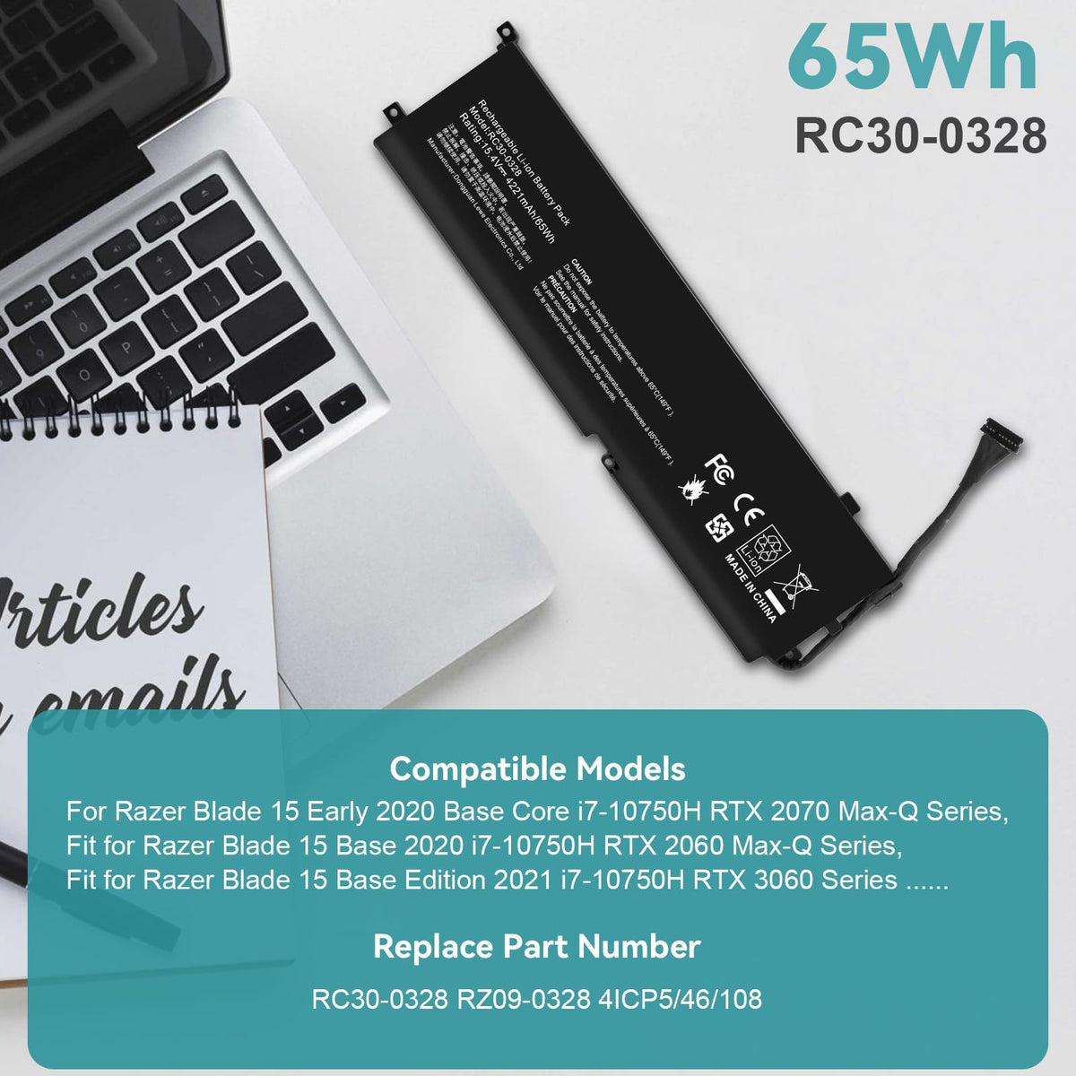 Fancy Buying battery on a desk with laptop for productivity and extended runtime benefit