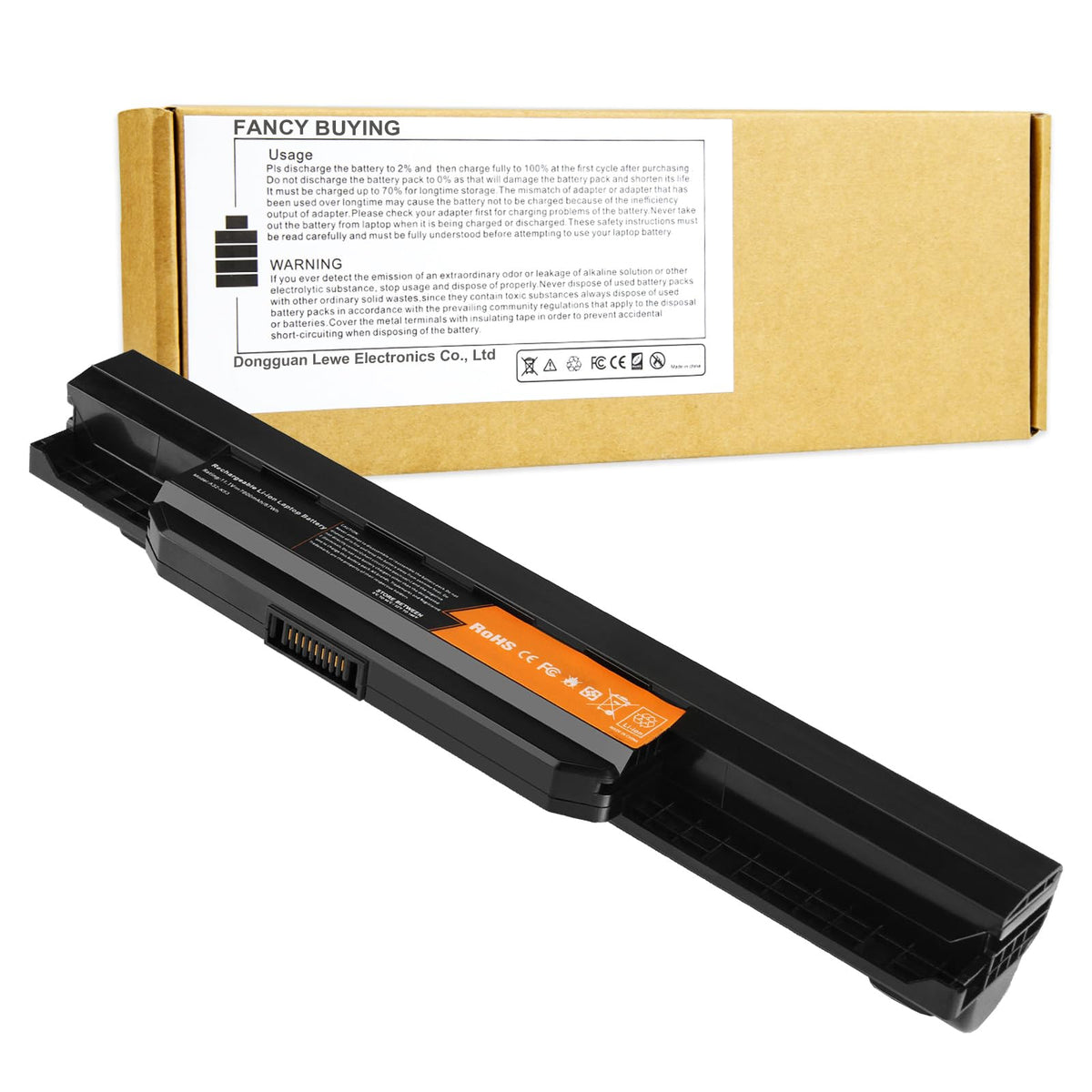 Fancy Buying front packaging showing compatible Asus models and benefits